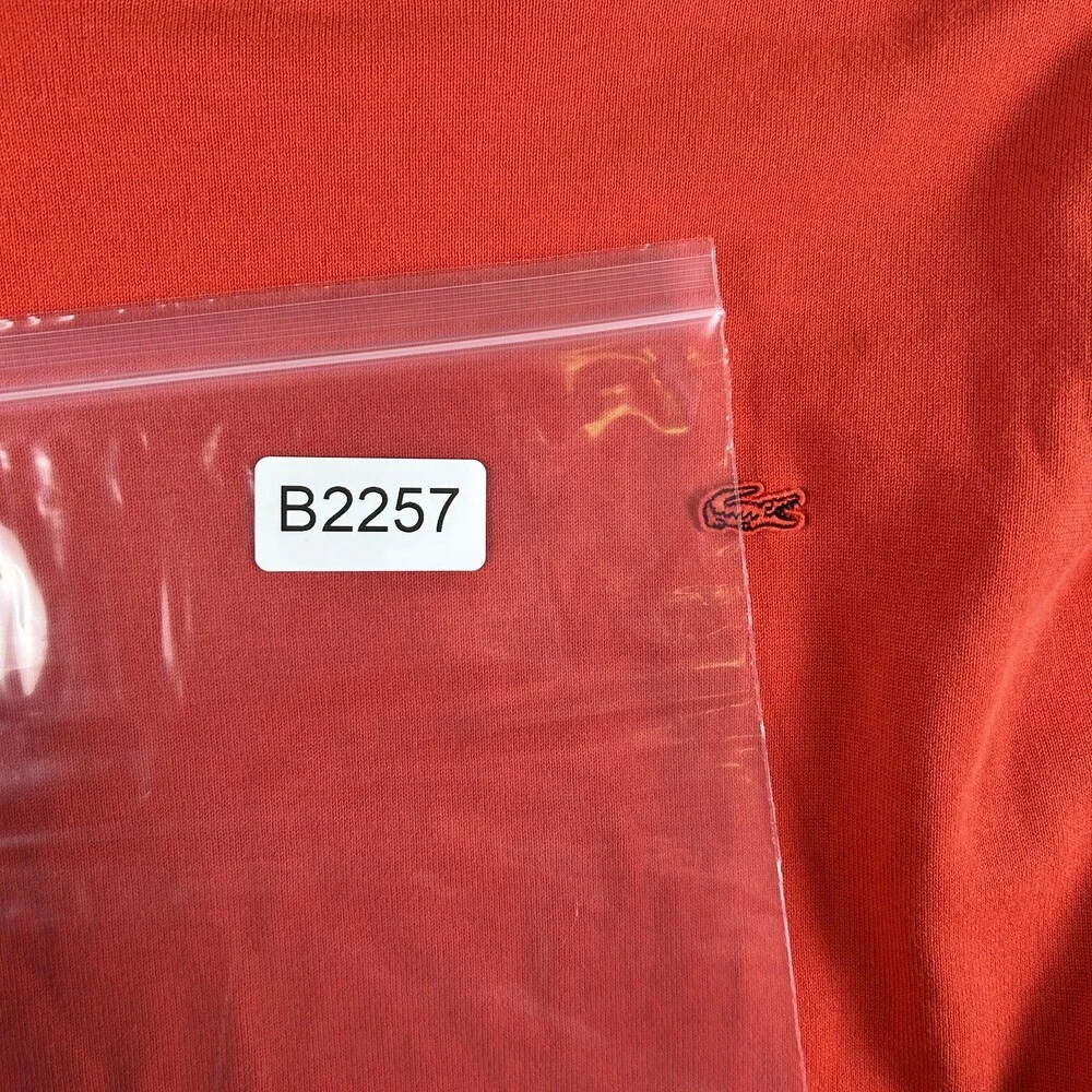 Lacoste Sweater Mens Large Orange Garment Dyed Cotton Crewneck Pullover Logo